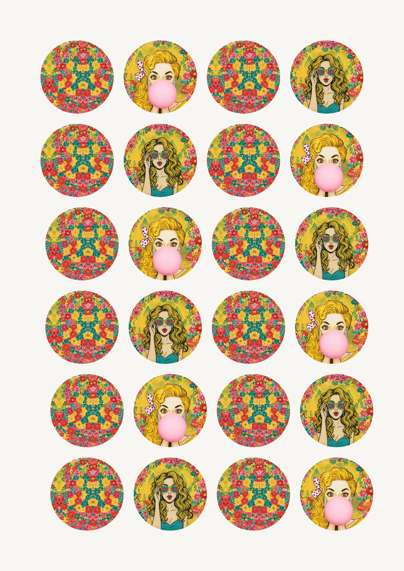 POP Art Cupcake Toppers