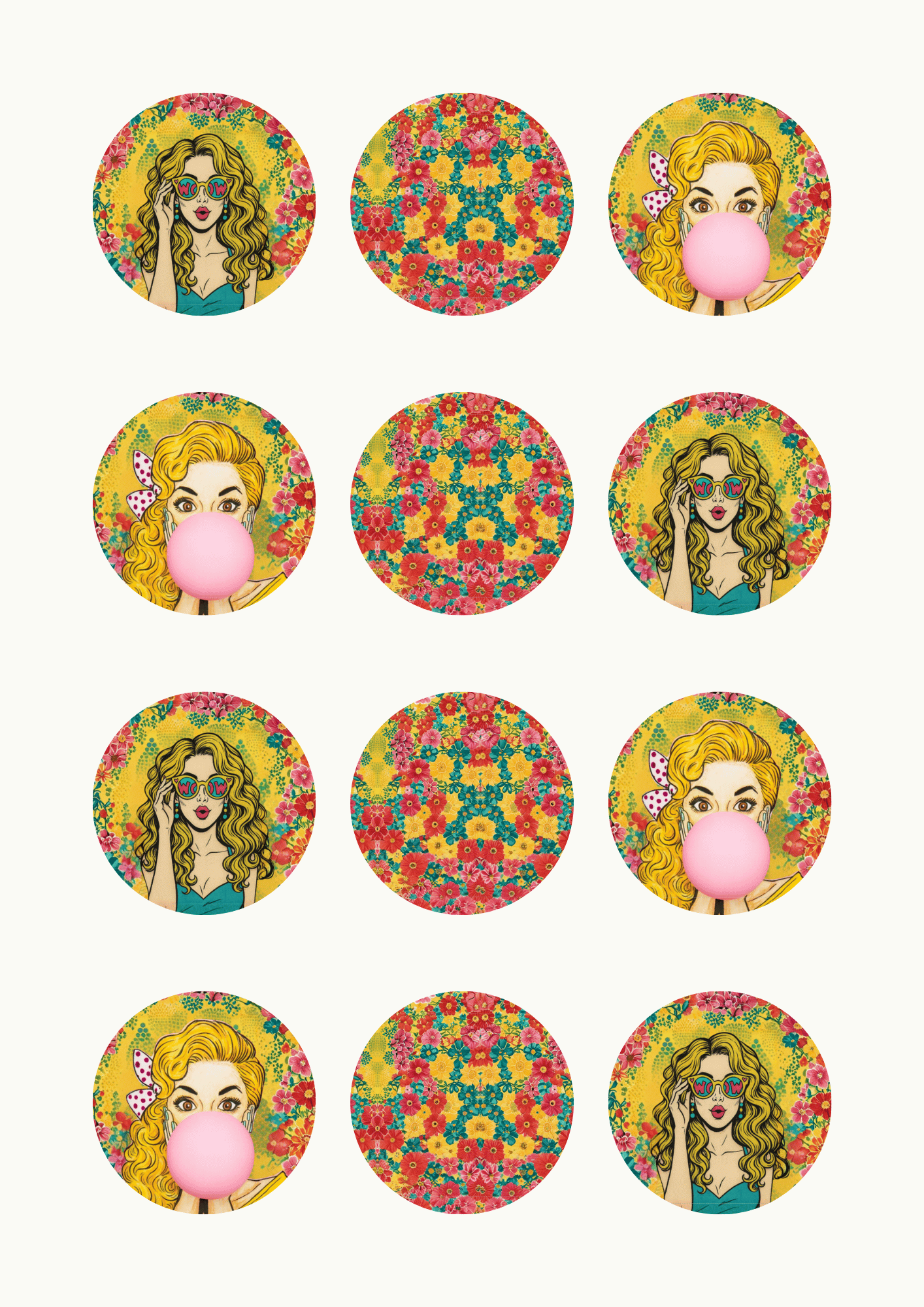 POP Art Cupcake Toppers