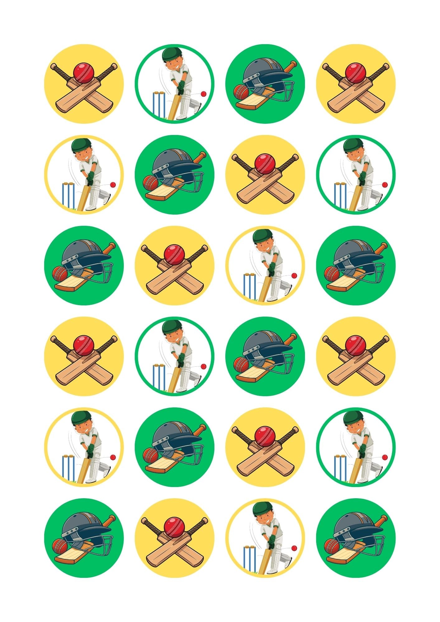 Cricket Themed Cupcake Toppers