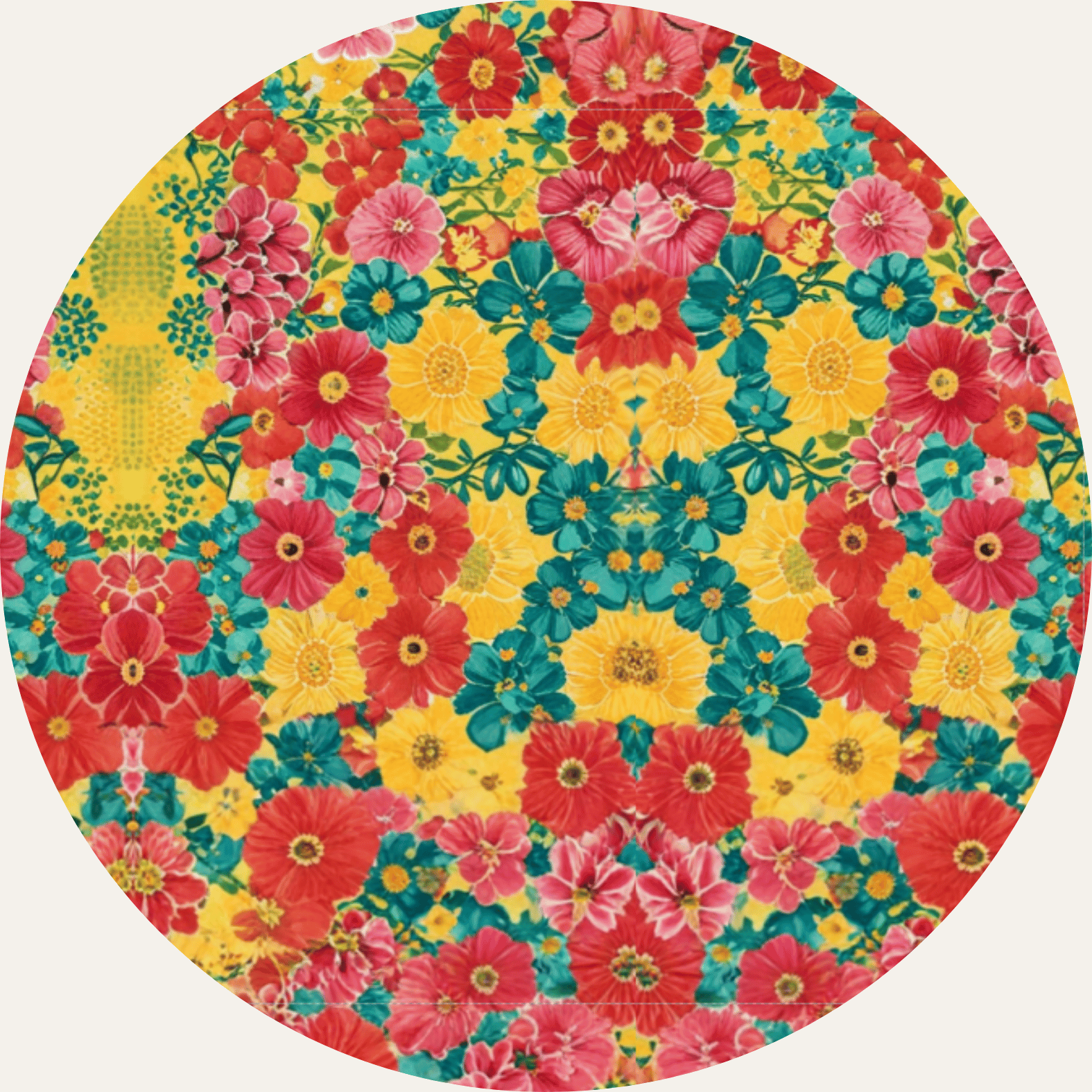POP Art - Floral Background Round
