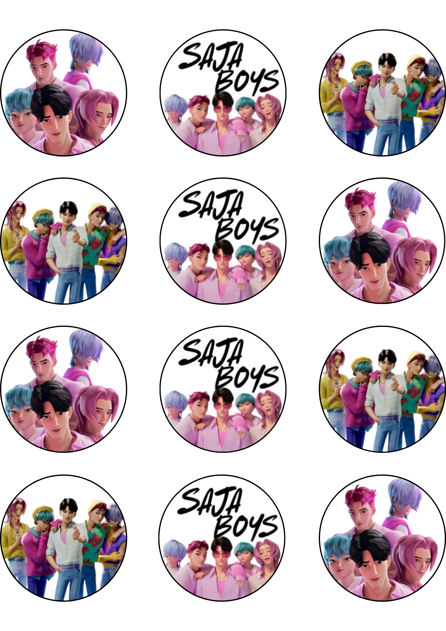 Kpop Saja Boys Cupcake Toppers