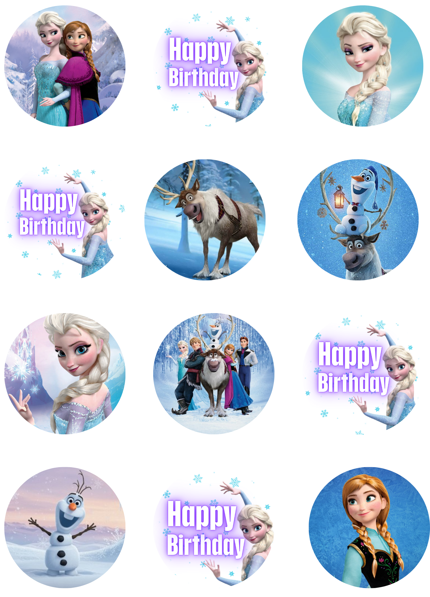 Frozen Themed Cupcake Toppers